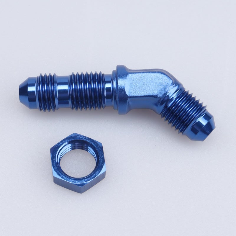 AC PERFORMANCE -3 AN Male Flare 45 Degree Bulkhead Fitting Adapter Aluminum Black with AN3 Nut - Image 3